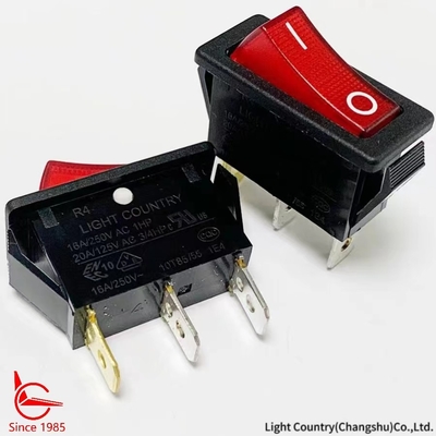 Commutateur R4 de bonne qualité ON-OFF Rocker avec lumière rouge 33*15mm 16A 250V UL VDE